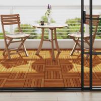 VidaXL Terrastegels acaciahout 30 x 30 cm verticaal patroon (10 stuks)