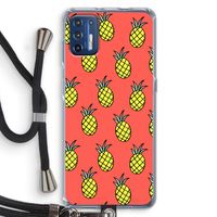 Ananas: Motorola Moto G9 Plus Transparant Hoesje met koord
