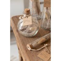 J-Line Fles Met Gedroogde Bloemen Glas Naturel Small Assortiment Va