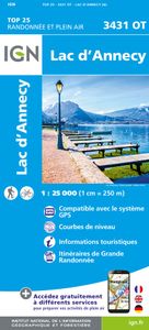 Wandelkaart - Topografische kaart 3431OT Lac d'Annecy | IGN - Institut