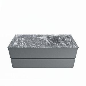 MONDIAZ VICA-DLUX 120cm badmeubel onderkast Plata 2 lades. Inbouw wastafel CLOUD rechts 1 kraangat, kleur Lava.