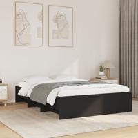 Bedframe bewerkt hout zwart 135x190 cm
