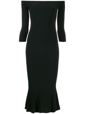 Norma Kamali robe mi-longue à épaules dénudées - Noir