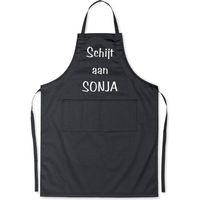 Benza Schort Schijt aan Sonja - Grappige/Leuke/Mooie Keukenschort/Luxe - Zwart