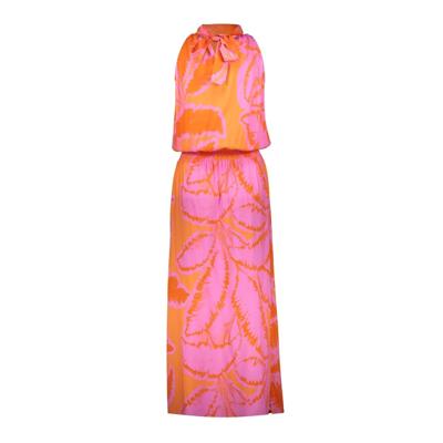 Geisha Dress Halter 67358-70 Lange Jurken 445 Fuchsia/orange