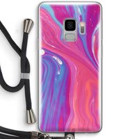 Paarse stroom: Samsung Galaxy S9 Transparant Hoesje met koord