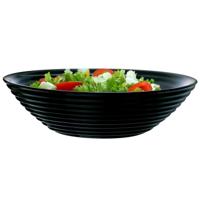 Luminarc Salade schaal/slakom - zwart - glas - Dia 27 cm - Schalen en kommen