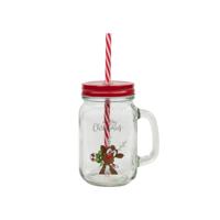 Drinkglas rendier met rietje 500ml