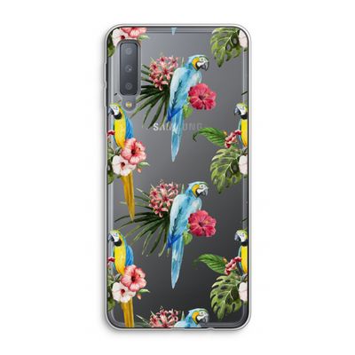 Kleurrijke papegaaien: Samsung Galaxy A7 (2018) Transparant Hoesje
