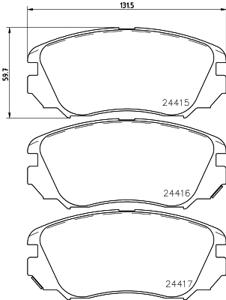 Remblokkenset, schijfrem DON, u.a. fÃ¼r Saab, Vauxhall, Opel, Chevrolet, Buick, Cadillac