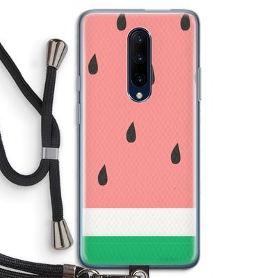 Watermeloen: OnePlus 7 Pro Transparant Hoesje met koord