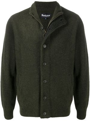 Barbour cardigan en laine à col montant - Vert
