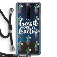 Cactus quote: OnePlus 7 Pro Transparant Hoesje met koord
