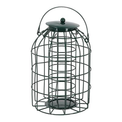 Selectieve vetbollensilo Mees - staal - 16 x 24 cm - vogel voedersilo voor vetbollen