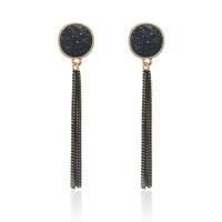 Fashion zwart Rhinestone lange Drop Oorbellen voor vrouwen Jewelry(BLACK)