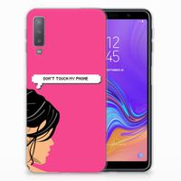 Samsung Galaxy A7 (2018) Silicone-hoesje Woman Don't Touch My Phone - thumbnail