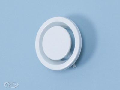 Afzuigventiel rond staal RAL 9010 buis 80 mm