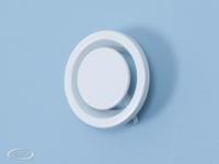 Afzuigventiel rond staal RAL 9010 buis 160 mm