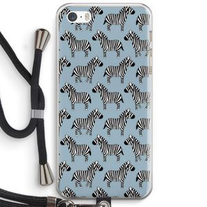 Zebra: iPhone 5 / 5S / SE Transparant Hoesje met koord