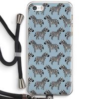 Zebra: iPhone 5 / 5S / SE Transparant Hoesje met koord