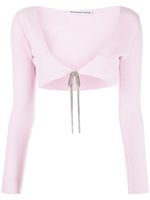 Alexander Wang cardigan crop à ornements en cristal - Rose Alexander Wang cardigan crop à ornements en cristal - Rose