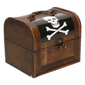 Houten piratenkistje 15 cm