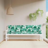 VidaXL Tuinbankkussens 2 st bladpatroon 200x50x7 cm oxford stof
