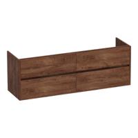 Brauer Adore - Onderkast - 160 cm - met 4 Softclose Lades Greeploos en 2 Sifon Uitsparingen - Forest Cacao