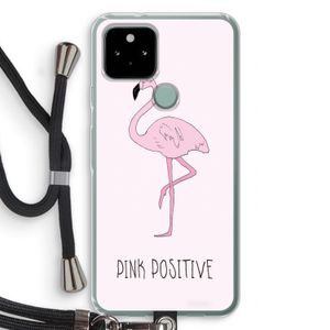 Pink positive: Pixel 5 Transparant Hoesje met koord