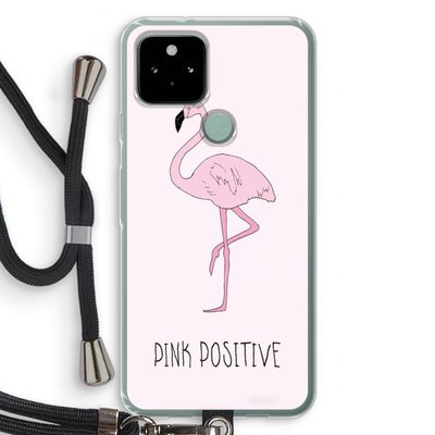 Pink positive: Pixel 5 Transparant Hoesje met koord