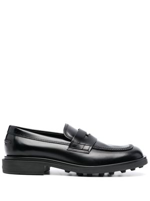 Tod's mocassins en cuir à bout carré - Noir