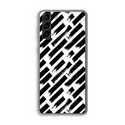 Zwarte vegen: Samsung Galaxy S21 Plus Transparant Hoesje