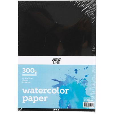 Creativ Company Aquarelpapier zwart a4 300gr, 10 vellen