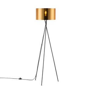 Moderne vloerlamp | 53/53/138cm | Goud | staande lamp met lampenkap | geschikt voor E27 LED lichtbron | met voetschakelaar