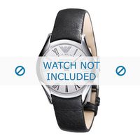 Armani horlogeband AR2021 Leder Zwart 18mm