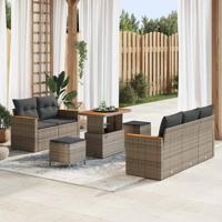 Tuinbankenset 8 pcs Grijs poly rattan