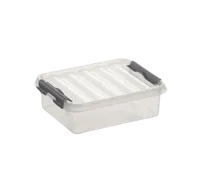 Sunware Q-line opbergbox 1L transp./metaal