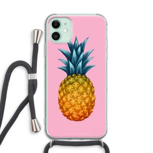 Grote ananas: iPhone 11 Transparant Hoesje met koord