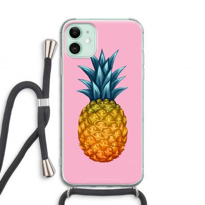 Grote ananas: iPhone 11 Transparant Hoesje met koord