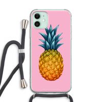 Grote ananas: iPhone 11 Transparant Hoesje met koord Grote ananas: iPhone 11 Transparant Hoesje met koord