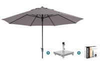 Madison Timor Luxe stokparasol Ø400 cm. - Taupe met Sevilla voet en hoes Madison Timor Luxe stokparasol Ø400 cm. - Taupe met Sevilla voet en hoes