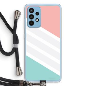 Strepen pastel: Samsung Galaxy A52 Transparant Hoesje met koord