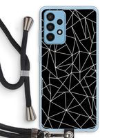 Geometrische lijnen wit: Samsung Galaxy A52 Transparant Hoesje met koord