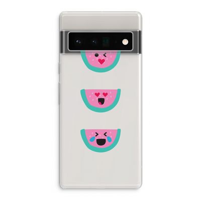 Smiley watermeloen: Google Pixel 6 Pro Transparant Hoesje