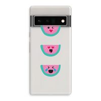 Smiley watermeloen: Google Pixel 6 Pro Transparant Hoesje