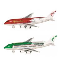 Goki Speelgoed Vliegtuigjes - 2x stuks - 19 cm - groen en rood - pull back motor - kinderen