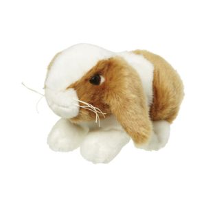 Pluche knuffel konijn bruin/wit 18 cm   -