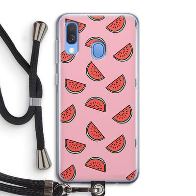 Watermeloen: Samsung Galaxy A40 Transparant Hoesje met koord