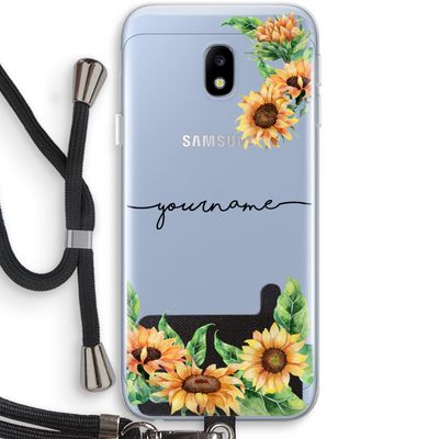 Zonnebloemen: Samsung Galaxy J3 (2017) Transparant Hoesje met koord