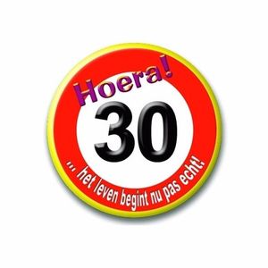 Button 30 jaar verkeersbord